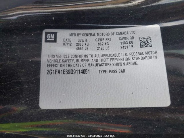 2013 CHEVROLET CAMARO 2G1FA1E39D9114051 Photo 8