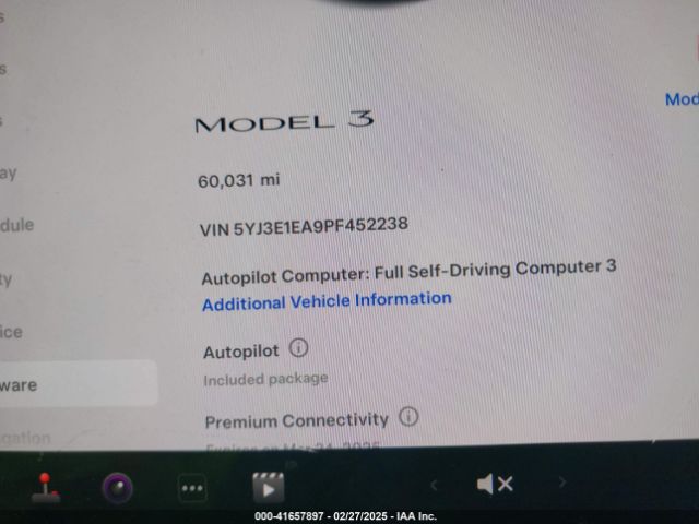 5YJ3E1EA9PF452238 Tesla Model 3 Rear-wheel Drive