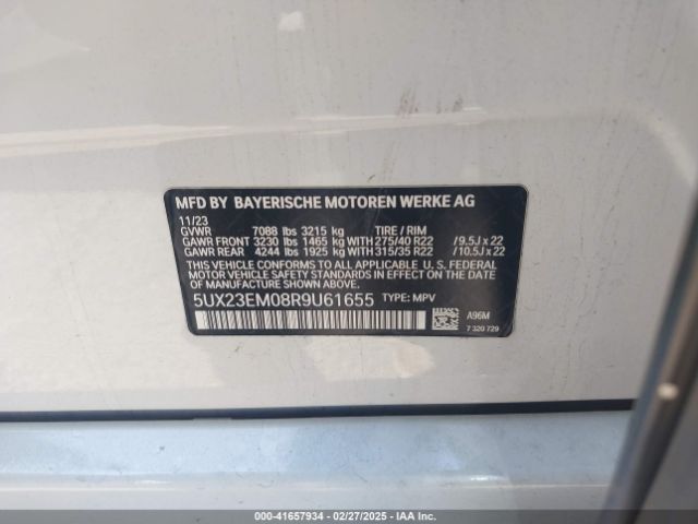 5UX23EM08R9U61655 BMW X7 Xdrive40i