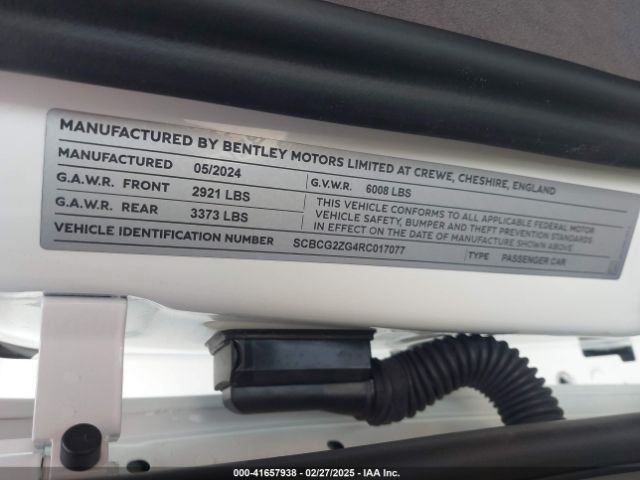 SCBCG2ZG4RC017077 Bentley Continental Gt A/azure/mulliner V8/s