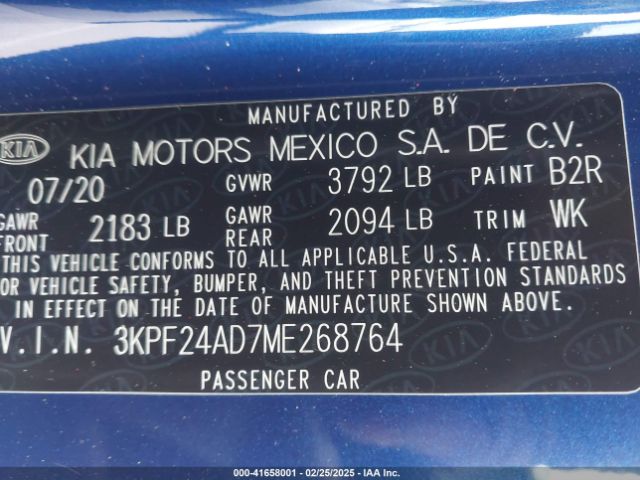 3KPF24AD7ME268764 KIA Forte Lxs