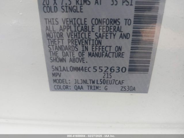 5N1AL0MM4EC552630 Infiniti QX60