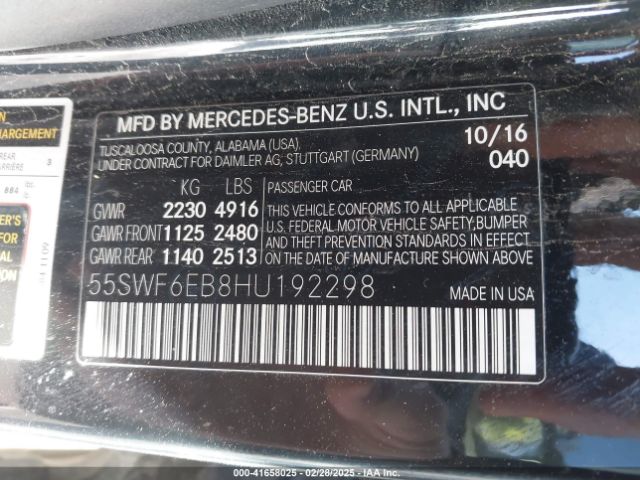 2017 MERCEDES-BENZ AMG C 43 55SWF6EB8HU192298 Photo 8