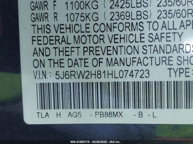 5J6RW2H81HL074723 Honda Cr-v Ex-l/ex-l Navi