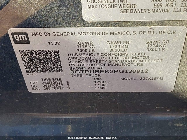 3GTPUBEK2PG130912 GMC Sierra 1500 4wd  Standard Box Sle