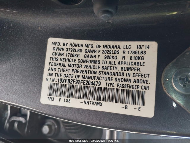 Honda Civic Ex-l 2015 19XFB2F92FE204479 Image 9
