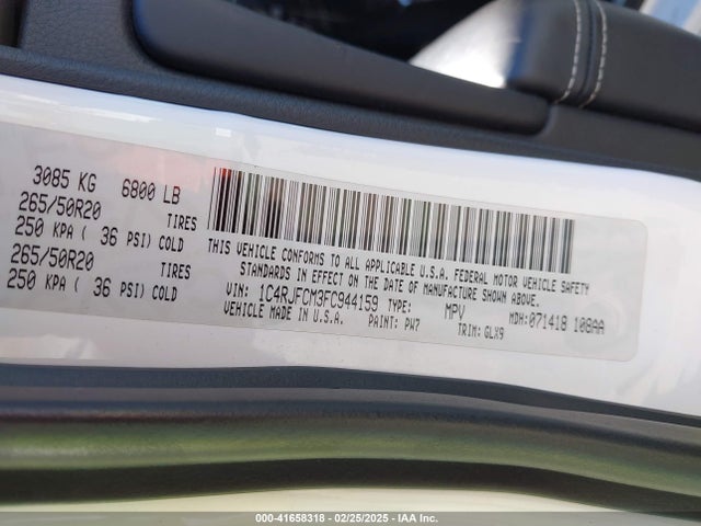 Jeep Grand Cherokee Overland 2015 1C4RJFCM3FC944159 Image 9