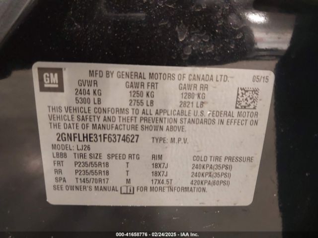 2GNFLHE31F6374627 Chevrolet Equinox Ltz
