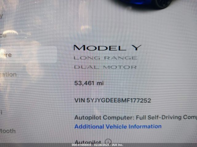 5YJYGDEE8MF177252 Tesla Model Y Long Range Dual Motor All-wheel Drive