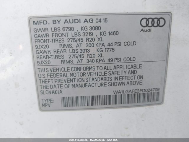WA1LGAFE3FD024709 Audi Q7 3.0t Premium