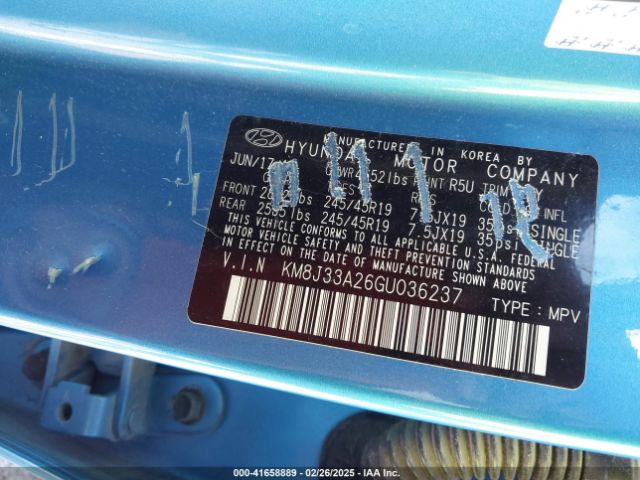 KM8J33A26GU036237 Hyundai Tucson Sport