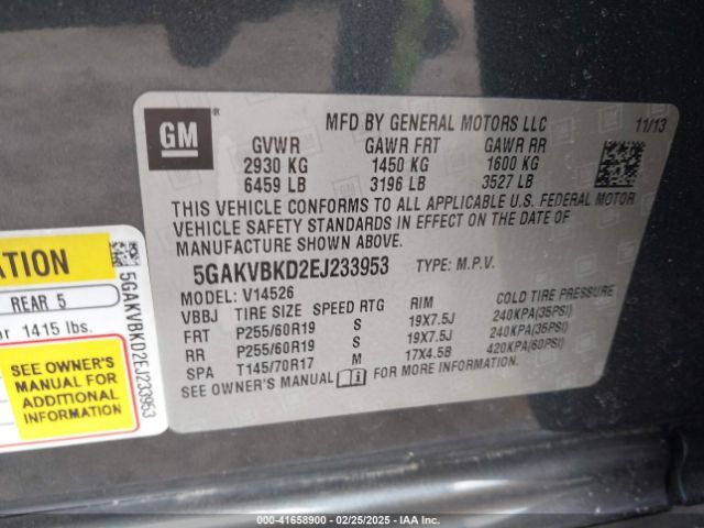 5GAKVBKD2EJ233953 Buick Enclave Leather