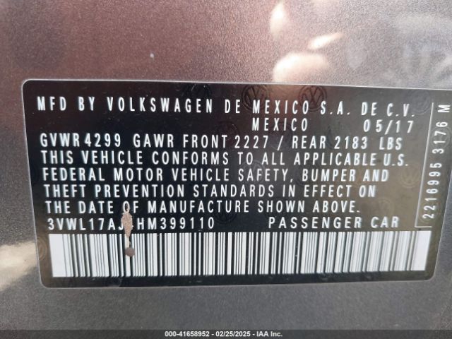 3VWL17AJ4HM399110 Volkswagen Jetta 1.8t Sel/1.8t Sel Premium