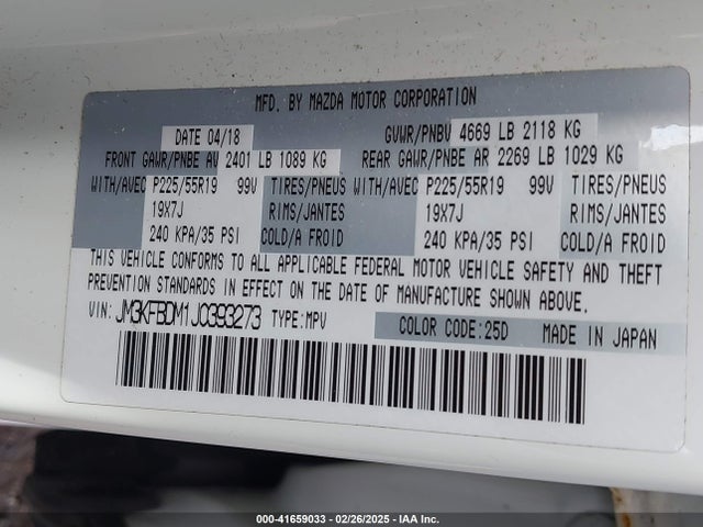 Mazda Cx-5 Grand Touring 2018 JM3KFBDM1J0393273 Image 9