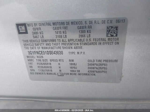 2013 CADILLAC SRX 3GYFNCE31DS643630 Photo 8