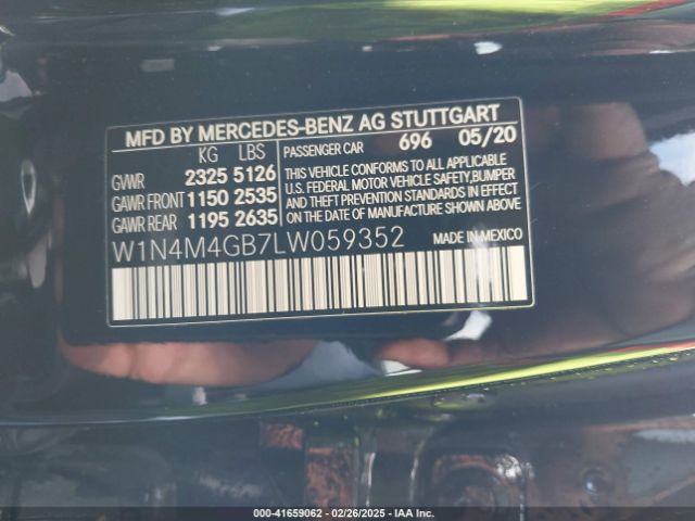 W1N4M4GB7LW059352 Mercedes-Benz GLB 250
