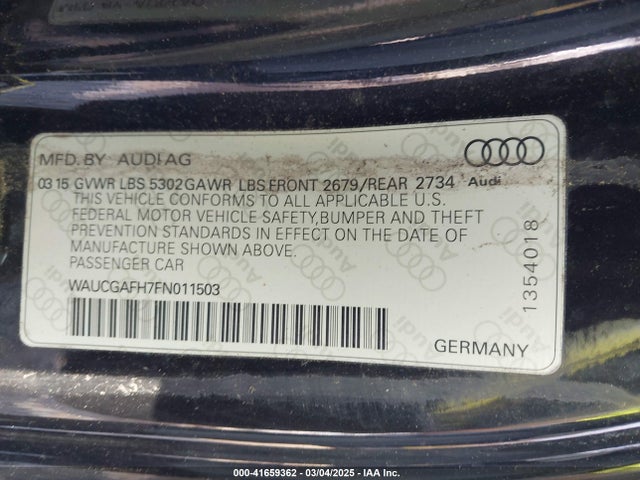 2015 AUDI S5 WAUCGAFH7FN011503 Photo 8