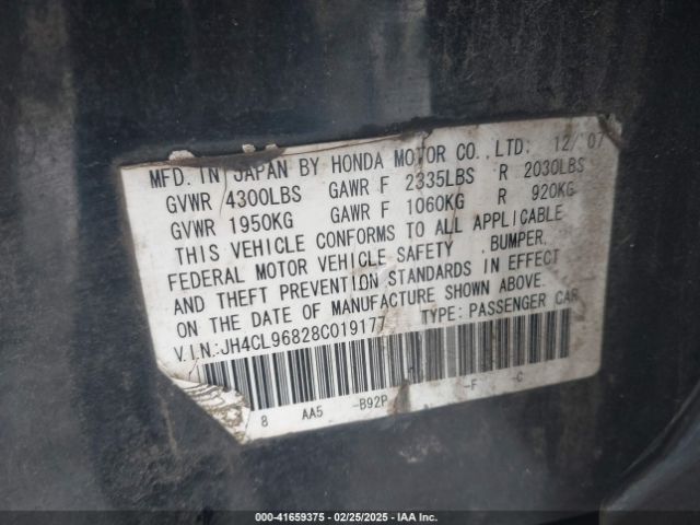 2008 ACURA TSX JH4CL96828C019177 Photo 8