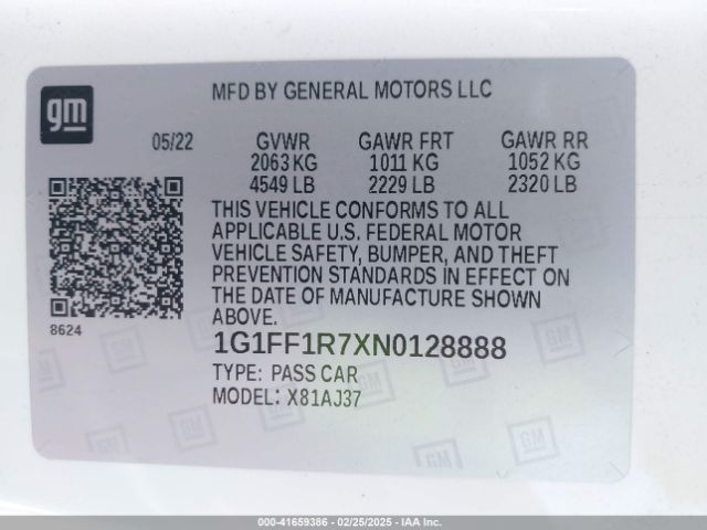 2022 CHEVROLET CAMARO 1G1FF1R7XN0128888 Photo 8