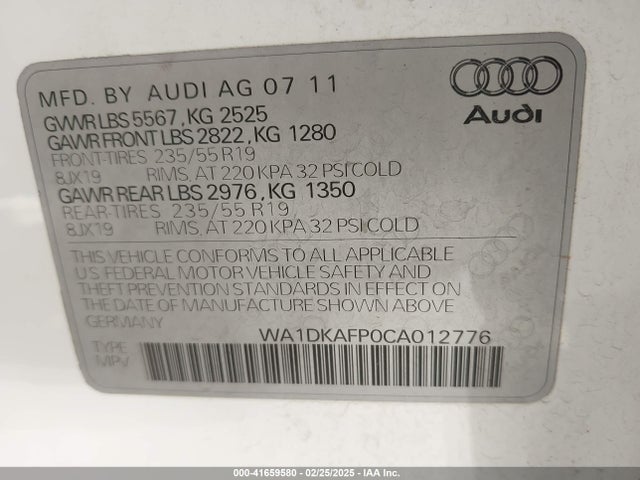 2012 AUDI Q5 WA1DKAFP0CA012776 Photo 8