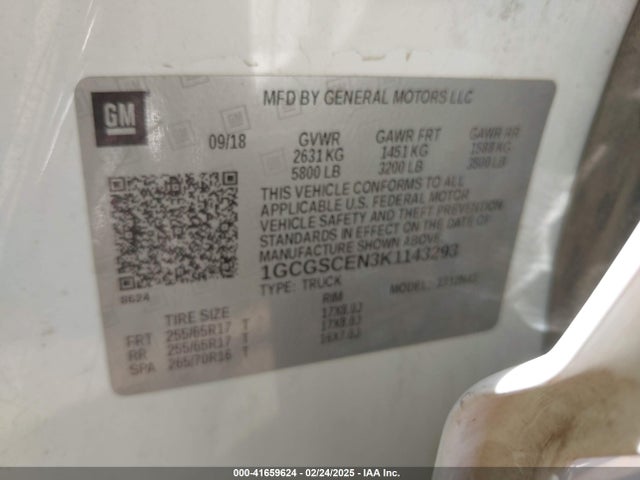 1GCGSCEN3K1143293 Chevrolet Colorado Lt