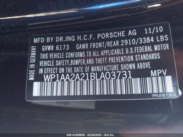 2011 PORSCHE CAYENNE WP1AA2A21BLA03731 Photo 8