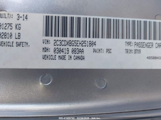 2C3CDXBG5EH251804 Dodge Charger Se