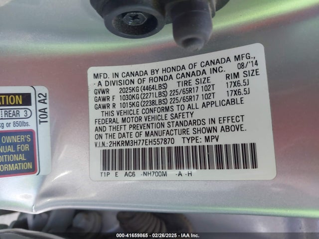 Honda Cr-v Ex-l 2014 2HKRM3H77EH557870 Image 9