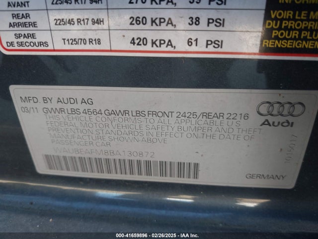2011 AUDI A3 WAUBEAFM8BA130872 Photo 8