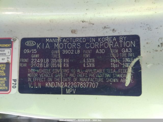 KNDJN2A22G7837707 KIA Soul
