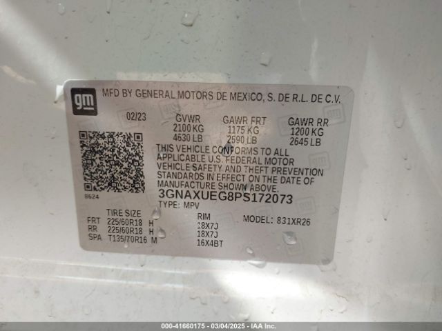 3GNAXUEG8PS172073 Chevrolet Equinox Awd Lt