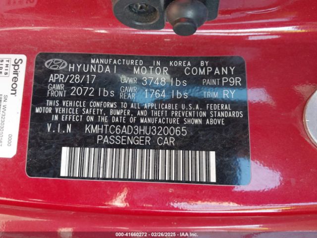 KMHTC6AD3HU320065 Hyundai Veloster Value Edition