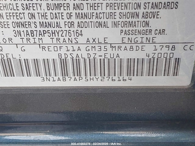 Nissan SENTRA SV 2017 3N1AB7AP5HY276164 Image 9