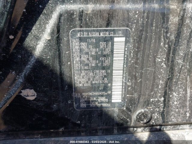 JN8AY2NC2H9504072 Nissan ARMADA SV