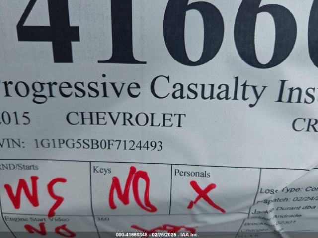 1G1PG5SB0F7124493 Chevrolet CRUZE LTZ