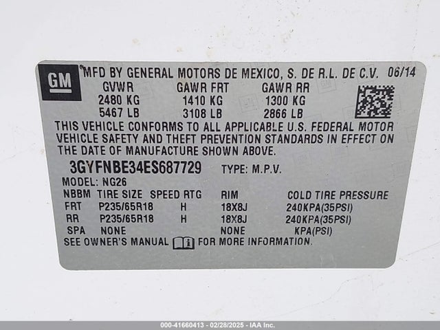 2014 CADILLAC SRX 3GYFNBE34ES687729 Photo 8