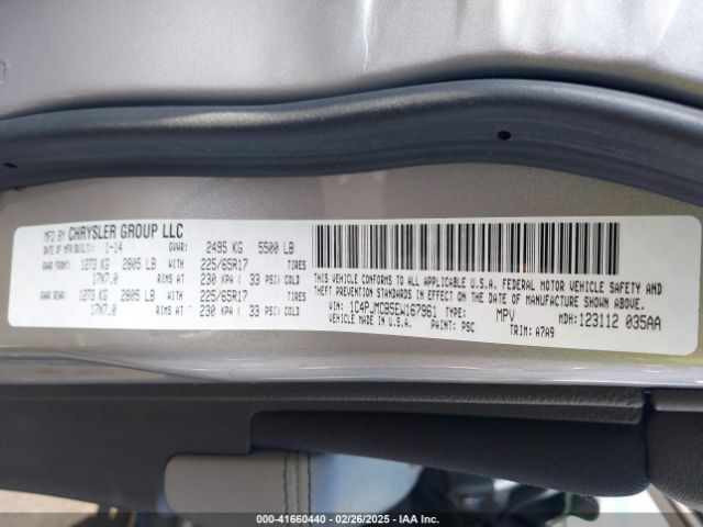 1C4PJMCB5EW167961 Jeep Cherokee Latitude