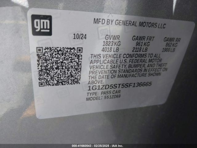 1G1ZD5ST5SF136665 Chevrolet Malibu Fwd 1lt