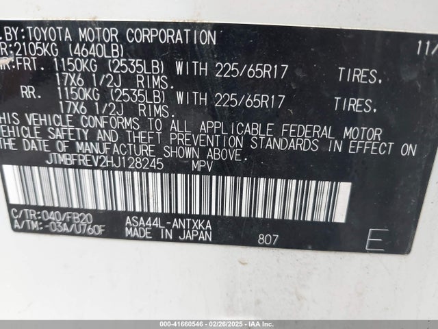 Toyota RAV4 LE 2017 JTMBFREV2HJ128245 Image 9