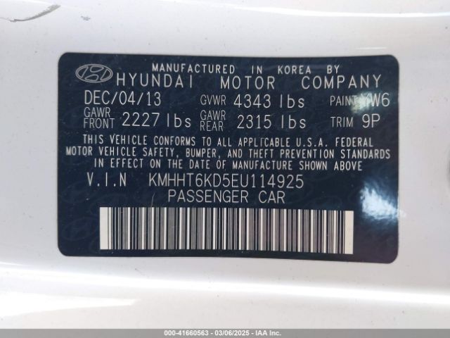 KMHHT6KD5EU114925 Hyundai Genesis