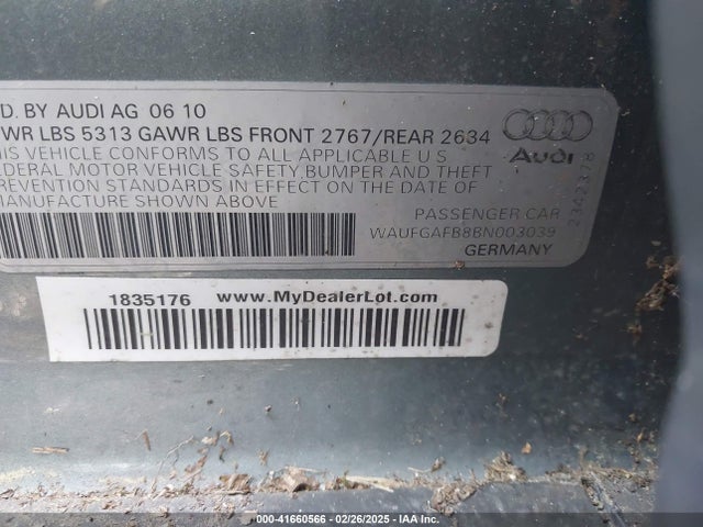 2011 AUDI A6 WAUFGAFB8BN003039 Photo 8