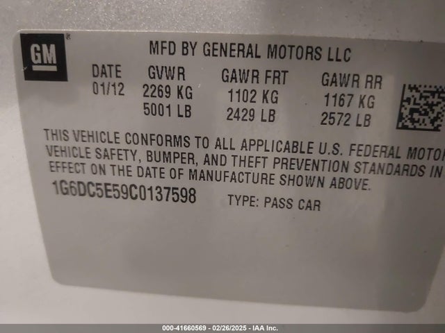 2012 CADILLAC CTS 1G6DC5E59C0137598 Photo 8