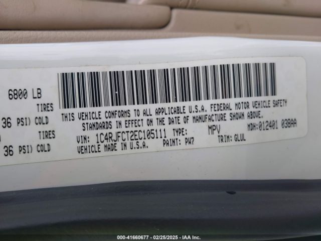 1C4RJFCT2EC105111 Jeep Grand Cherokee Overland