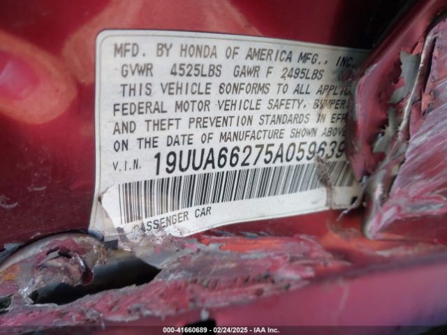 2005 ACURA TL 19UUA66275A059639 Photo 8