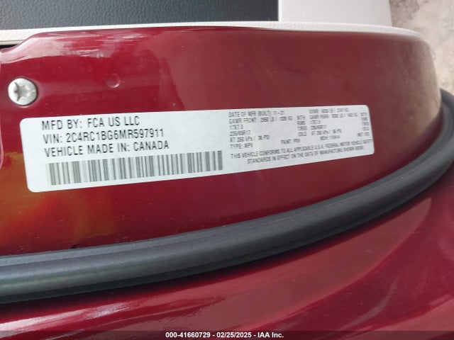 2C4RC1BG6MR597911 Chrysler Pacifica Touring L