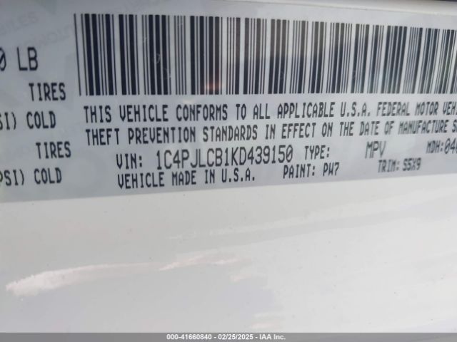 1C4PJLCB1KD439150 Jeep Cherokee Latitude Fwd