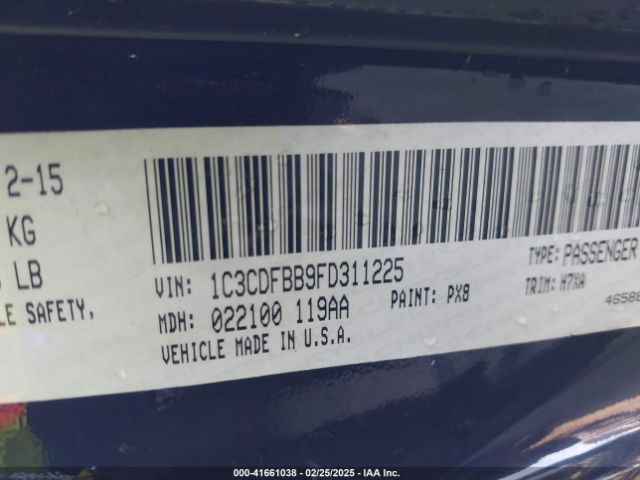 1C3CDFBB9FD311225 Dodge DART SXT