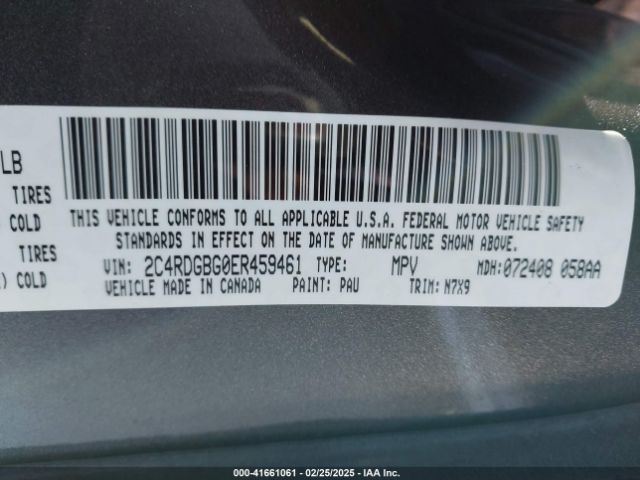 2C4RDGBG0ER459461 Dodge Grand Caravan Se 30th Anniversary