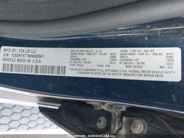 2021 RAM 1500 1C6SRFRT7MN689341 Photo 8