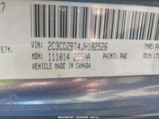 2C3CDZBT4JH182526 Dodge Challenger R/t
